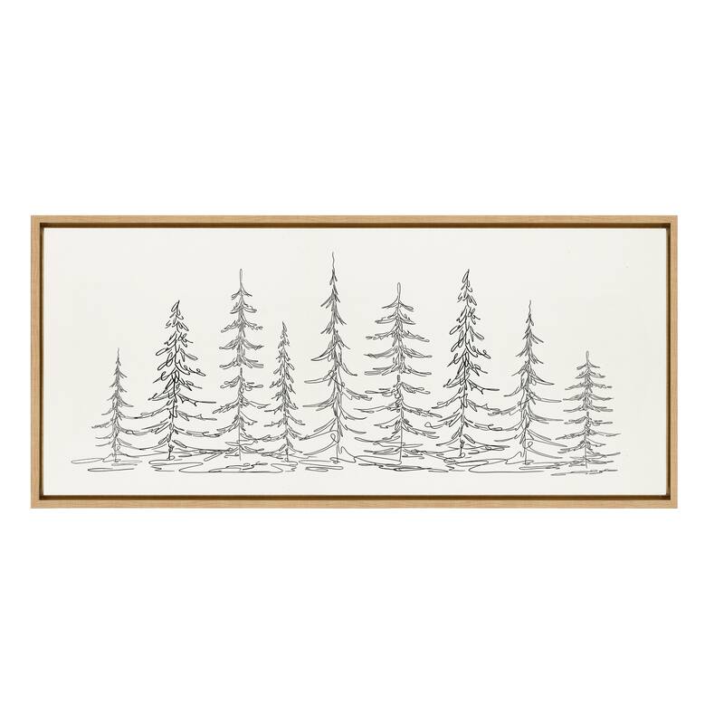 Kate and Laurel Sylvie Trees Canvas by The Creative Bunch Studio - 18x40 - Plastic - Natural