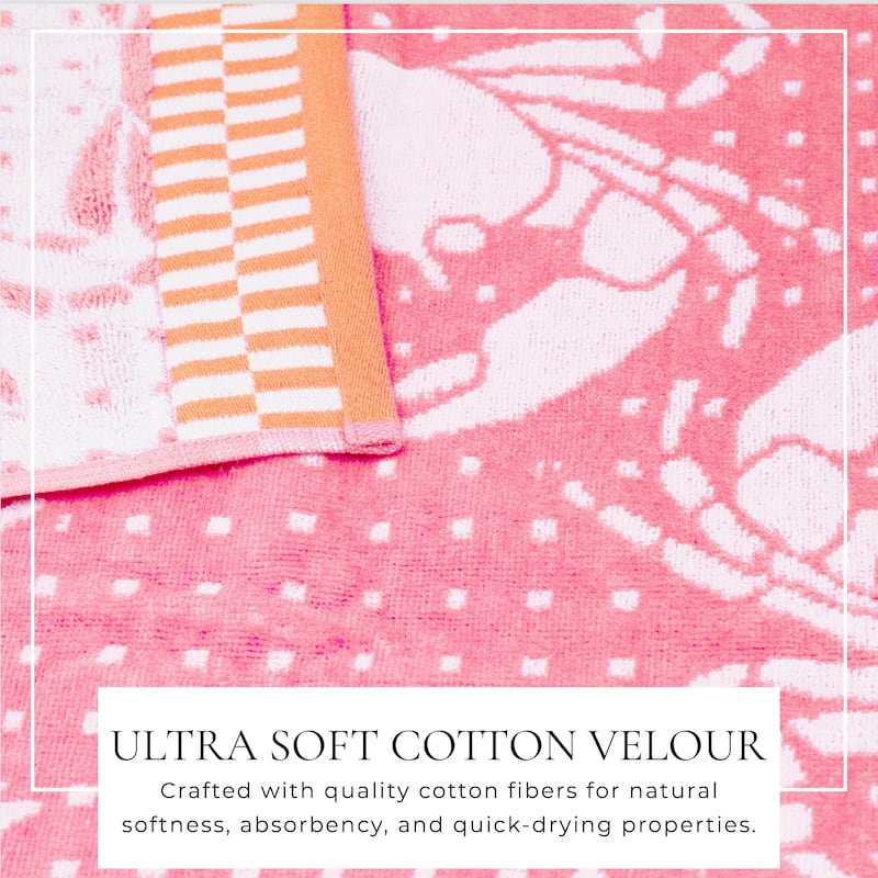 Linery & Co. 100% Cotton Jacquard 2 Pack Summer Beach Towels