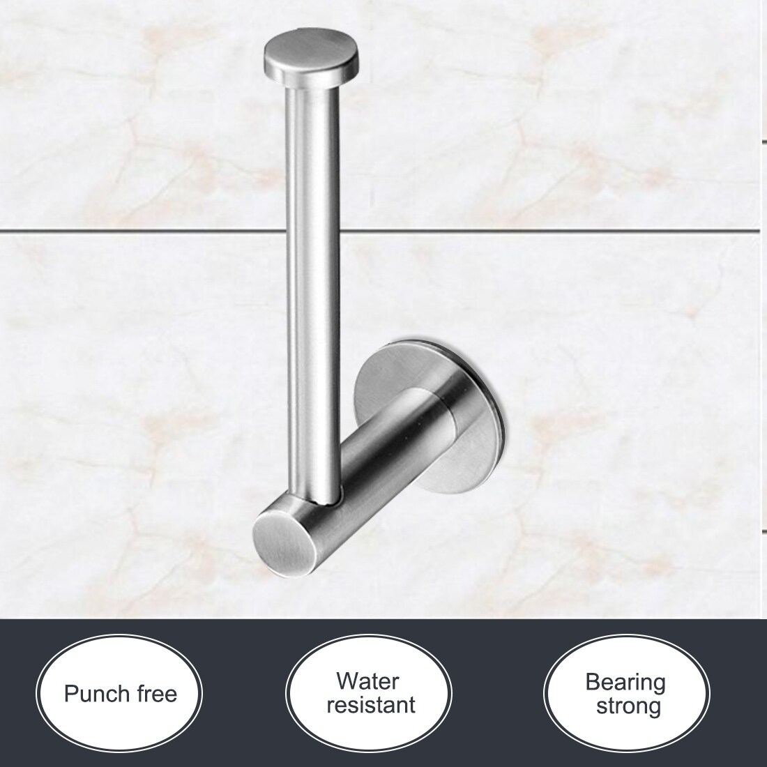 Bathroom Self-adhesive Toilet Paper Shelf Wall Hanging Towel Holder Metal