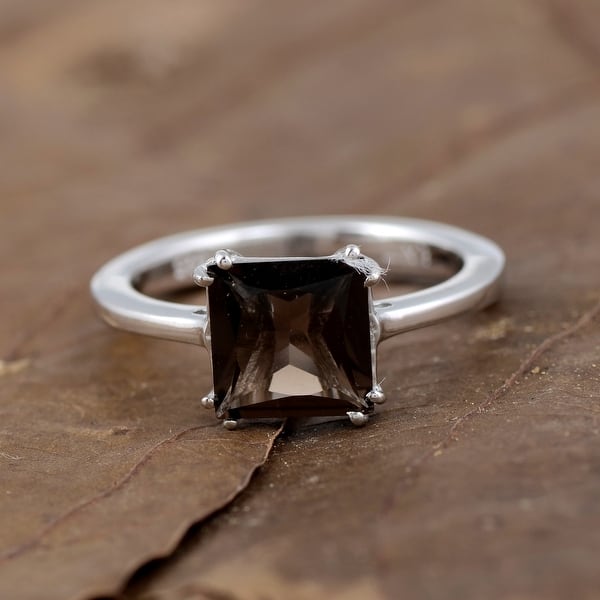 Natural Brown Square Genuine Cut Gemstone Cute And Simple Statement Ring Nickel Free Wedding/Anniversary Gift Idea Orchid Jewelry 1.40 Ct 7X7mm Smoky Quartz Sterling Silver Solitaire Ring For Women Natural Brown Square Genuine Cut Gemstone Cute And Simple Statement Ring Nickel Free Wedding/Anniversary Gift Idea Orchid Jewelry 1.40 Ct 7X7mm Smoky Quartz Sterling Silver Solitaire Ring For Women