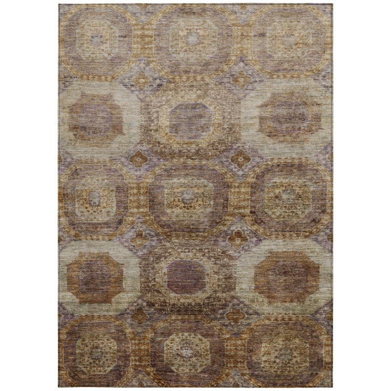 HomeRoots Medallion Transitional Rectangle Outdoor Rug