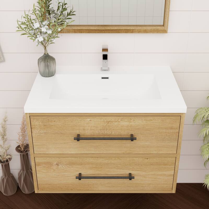Victoria 30'' Wall-mounted Vanity with Reinforced Acrylic Sink - 29.5