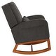 preview thumbnail 14 of 28, Nursery Rocking Chair High Back Armchair with Side Pocket Rubber Wood Legs and Pillow Flannel Chair for Living Room/Bedroom