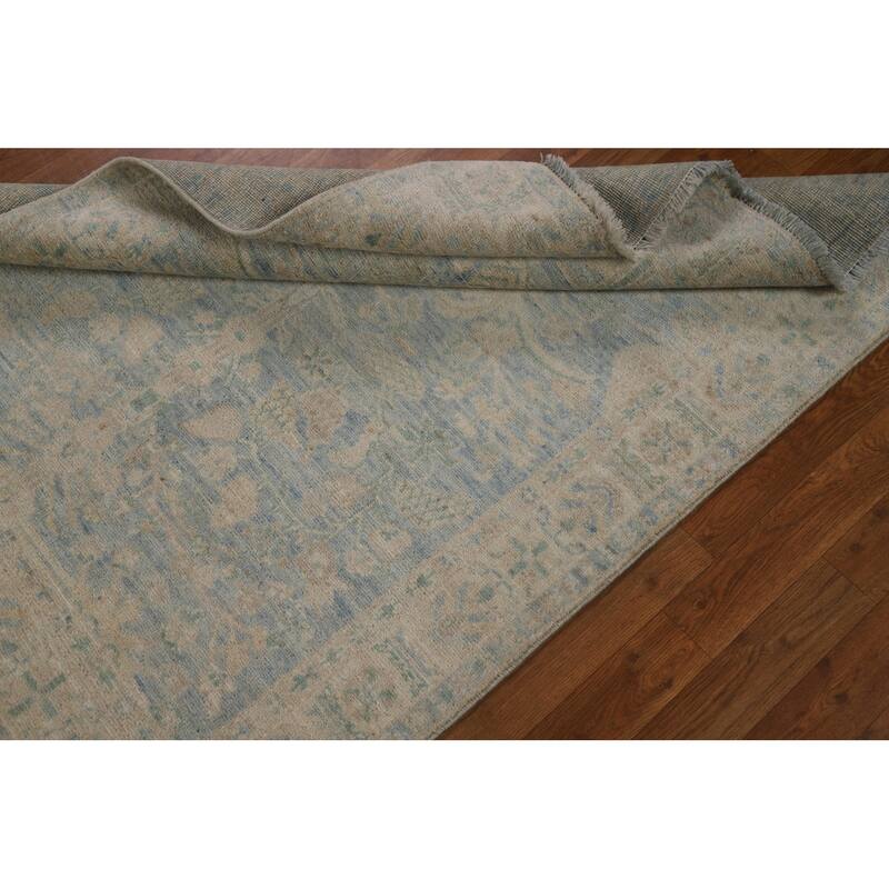 Vegetable Dye Oushak Turkish Oriental Area Rug Handmade Wool Carpet - 3'11" x 4'11"
