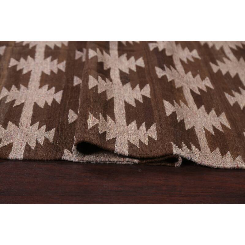 Natural Dye Tribal Geometric Kilim Oriental Area Rug Wool Hand-woven - 4'9" x 6'11"