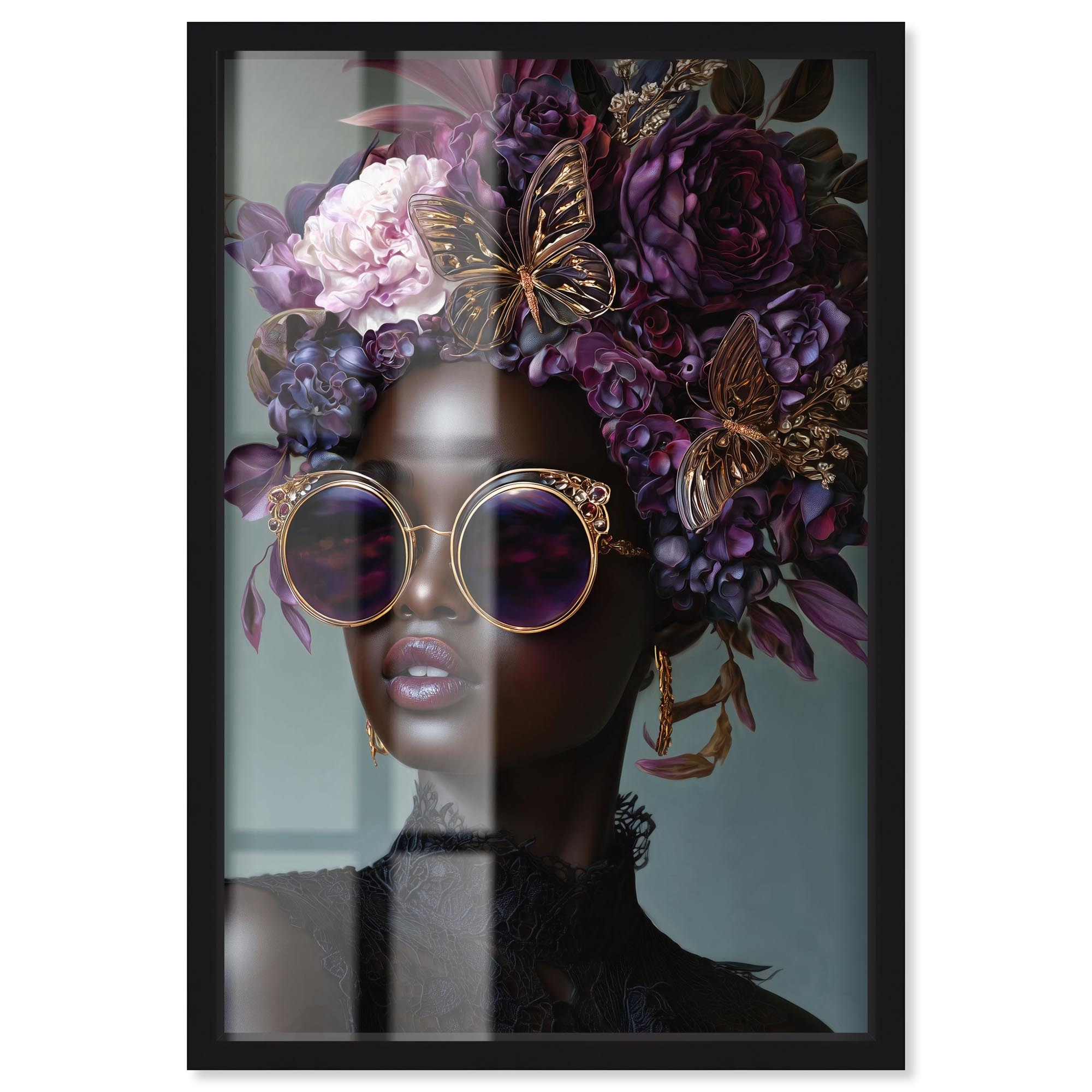 Floral Beauty II Glam Wall Decor Shadowbox Print by Art Remedy