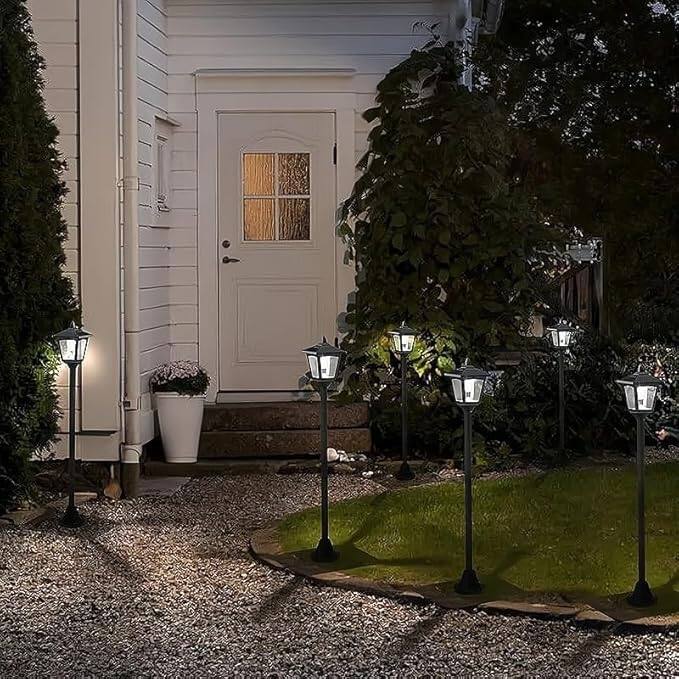 40" Solar Lamp Post Lights - IP65 Waterproof LED w/Dusk to Dawn Sensor for Yard & Driveway - Black