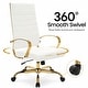 preview thumbnail 30 of 98, Benmar Ribbed Leather Executive High Back Office Chair with Gold Frame, Swivel, Tilt, Lumbar Support