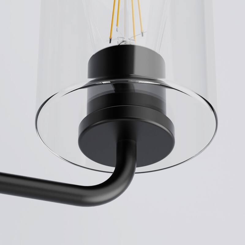YANSUN Black Metal Light Rod Hardware Light Accessories for 3-Light Mirror Light, Round Wall Box, Metal Bend Tube, E26 Base