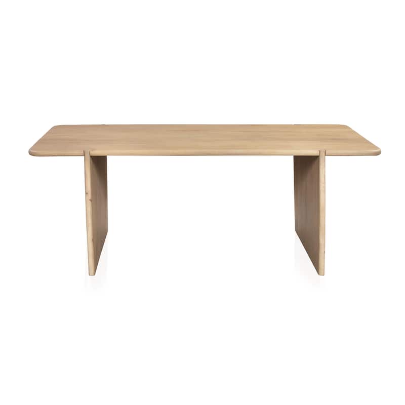 HomeRoots 80" Natural Wood Double Pedestal Base Dining Table - 80.00 in. x 30.00 in. x 40.00 in.