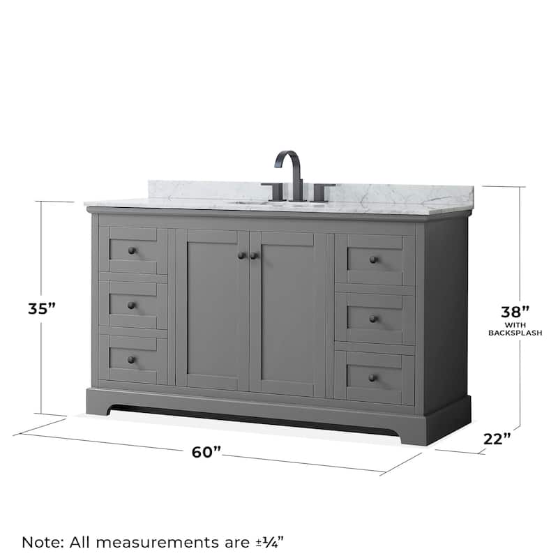 Wyndham Collection Avery 60" Free Standing Single Basin Vanity Set
