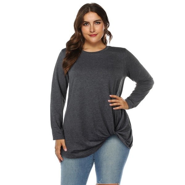 Women's Plus Size Side Knot Shirt Long