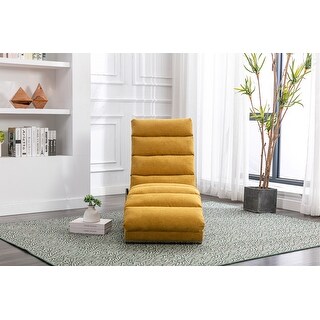 Linen Chaise Lounge Indoor Chair, Upholstered Sofa Modern Lounger for ...