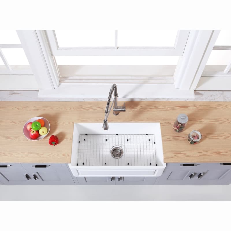 Kingston Brass Arcticstone 33" Farmhouse Single Basin Stone Composite