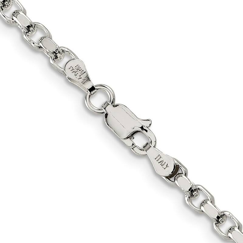Curata 925 Sterling Silver Polished 3.5mm Rolo Chain Necklace (Lobster)