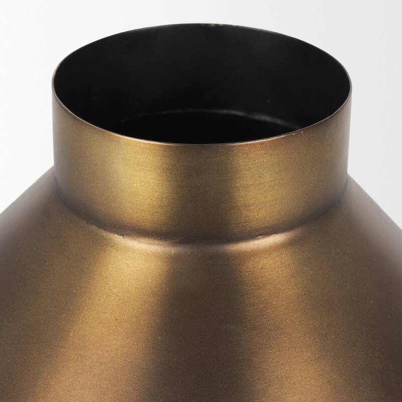 Perrin Large Brushed Gold Metal Decorative Vase - Gold