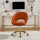 preview thumbnail 1 of 8, HULALA HOME Ramona Modern Velvet Height Adjustable 360 Swivel Task Chair with Metal Base Orange