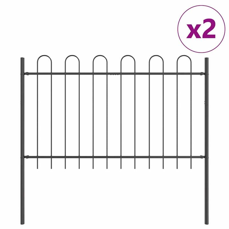 vidaXL Garden Fence Powder-coated steel Gray