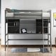 preview thumbnail 2 of 10, Contemporary Style Twin Size Wood Loft Bed with Ladder,Table Underneath Loft Bed and Spacious Bookshelves