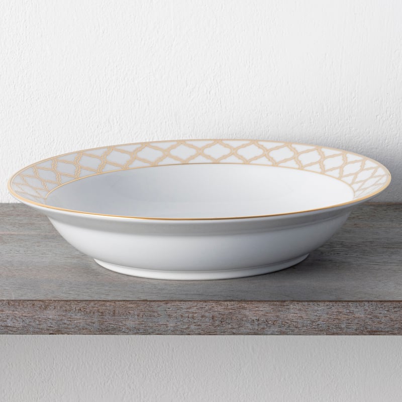 Eternal Palace Set of 4 Rim Dinner Bowls, 10", 25 oz. - 4 Piece - Platinum
