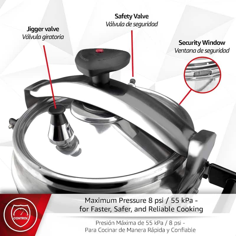 Magefesa CHEF Aluminum Pressure Cooker with Stainless Steel Lid