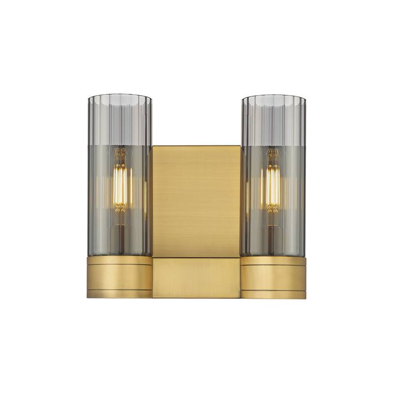 Innovations Lighting 429-2W-10-11 Empire Sconce Empire 2 Light 10" - Brushed Brass / Plated Smoke
