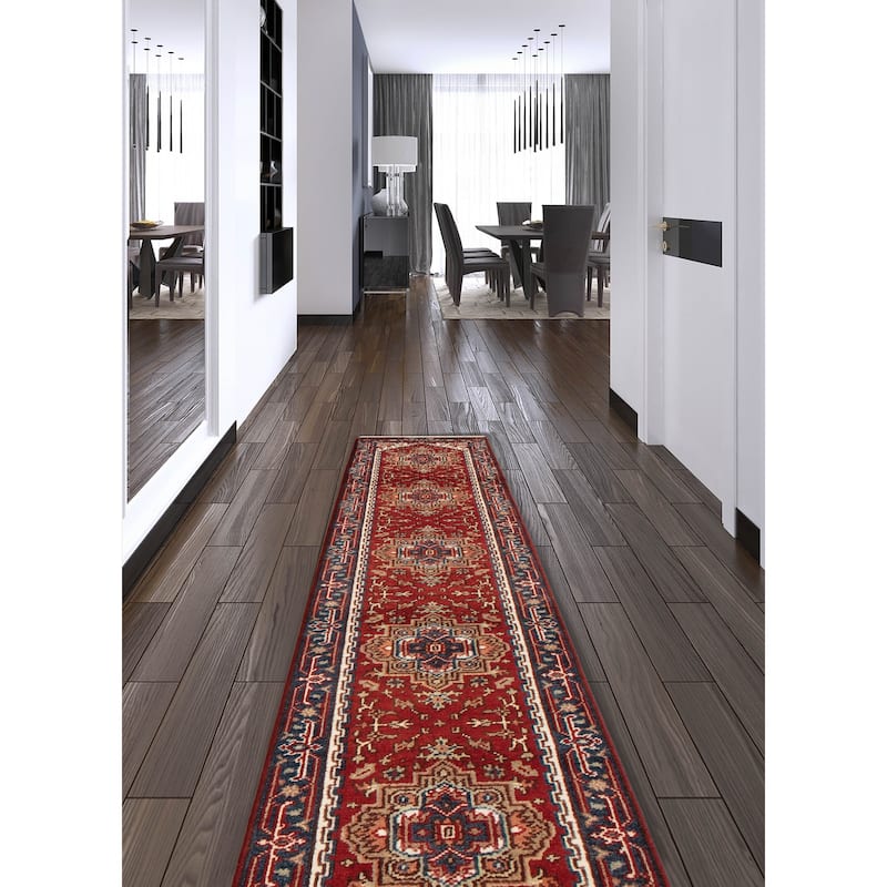 ECARPETGALLERY Hand-knotted Serapi Heritage Red Wool Rug - 2'5 x 19'9