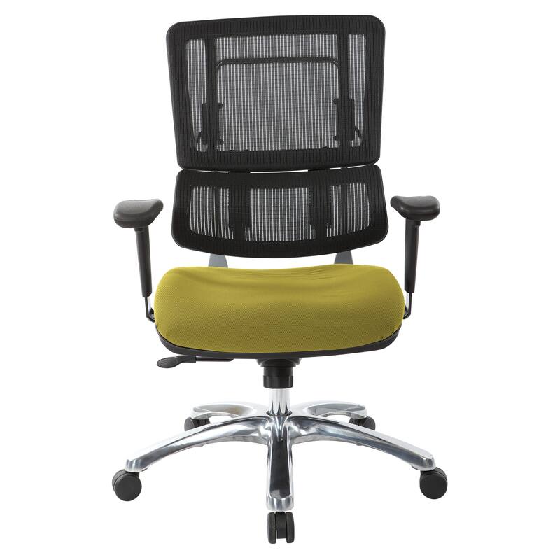Black Mesh Back with Custom Fabric Seat and Chrome Base