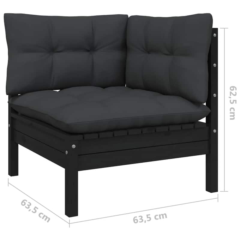vidaXL Solid Pinewood Patio Lounge Set 7 Piece with Cushions Multi Colors