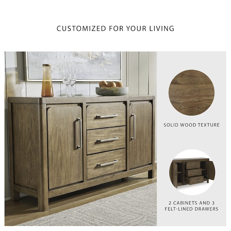 Signature Design by Ashley Cabalynn Light Brown Dining Server - 60.13" W x 18" D x 36" H