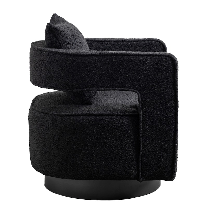 29.0"W Swivel Accent Open Back Chair Modern Comfy Sofa Chair With Base For Nursery Bedroom Living Room Hotel Office