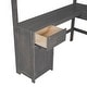 preview thumbnail 14 of 16, Full Size Loft Bed with U-shaped Desk, Drawers and Storage Shelves, White