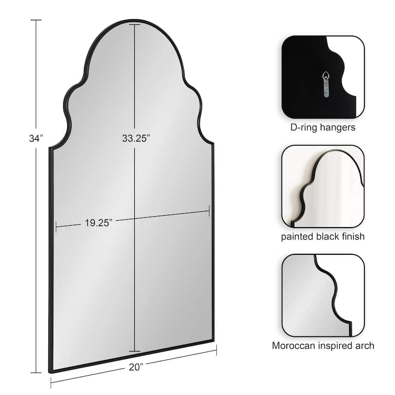 Kate and Laurel Vania Moroccan Arch Wall Mirror