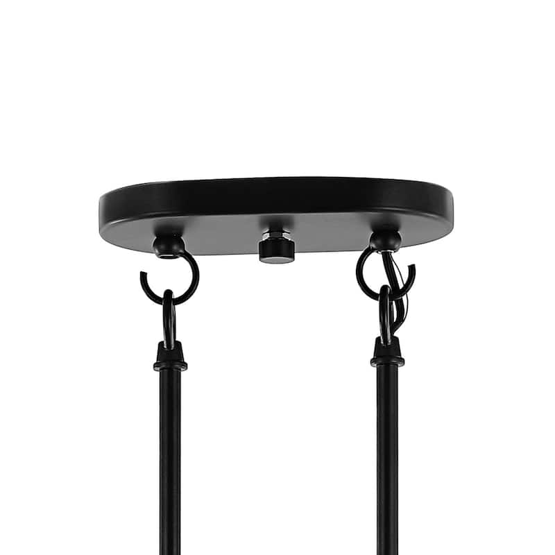 Nathan 33" 3-Light Industrial Farmhouse Iron/Glass Linear LED Pendant, Oil Rubbed Bronze/Clear by JONATHAN Y - 3 Light
