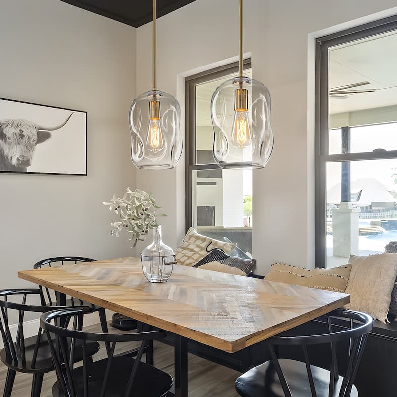 Starsky Modern 1-light Abstract Clear Glass Pendant Light(Available in Single or Set of 2) - 2 Pack