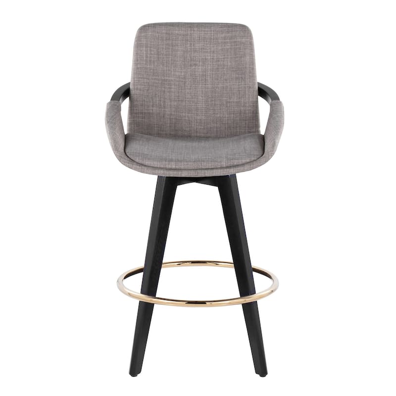 Carson Carrington Pugo Fixed-Height Counter Stool with Black Wood Base (Set of 2)