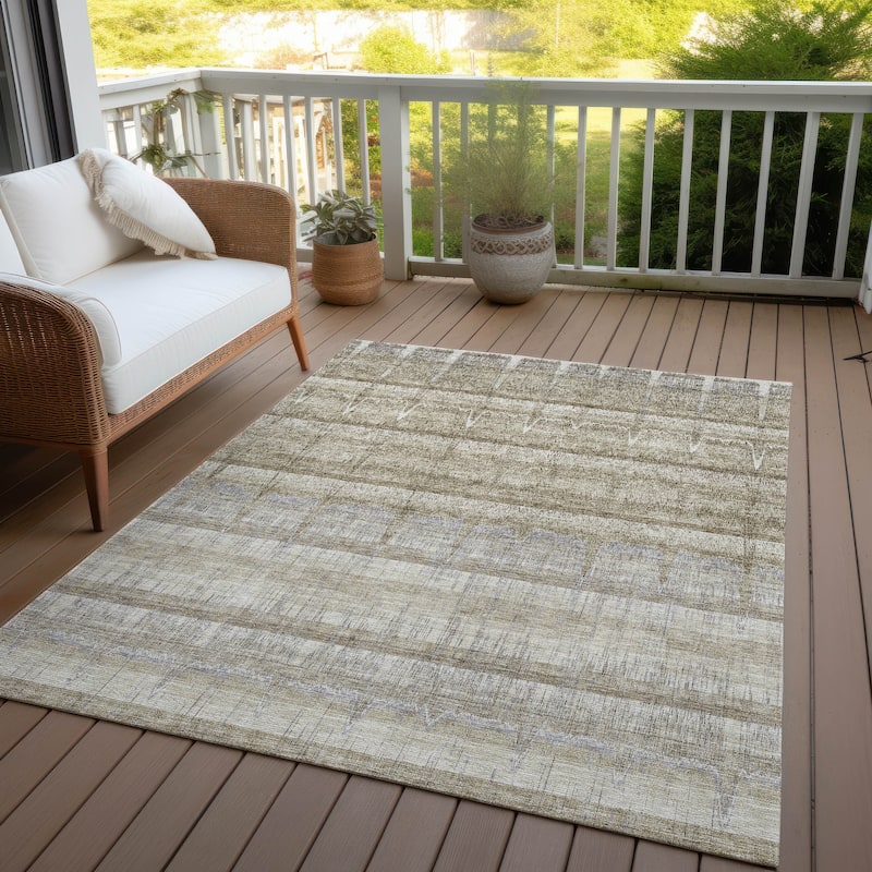 Machine Washable Indoor/ Outdoor Chantille Abstract Ombre Rug