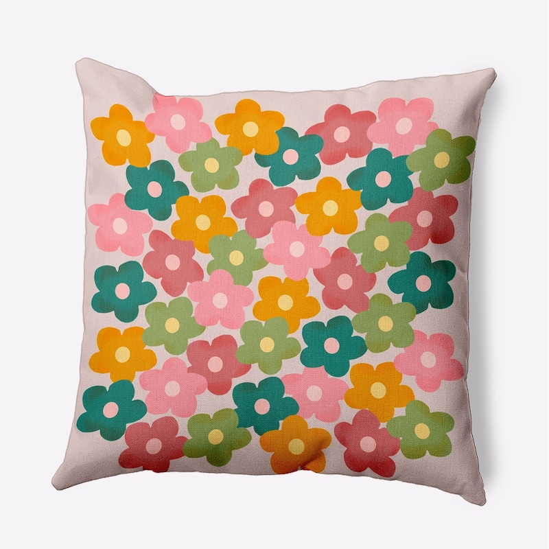 Flower Stack Indoor/Outdoor Throw Pillow - Pale Pink - 16" x 16"