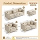 preview thumbnail 6 of 36, GDFStudio - Multi-Size Faux Leather 6-Seat Chesterfield Modular Sofa Set with Metal Trim & 6 Pillows