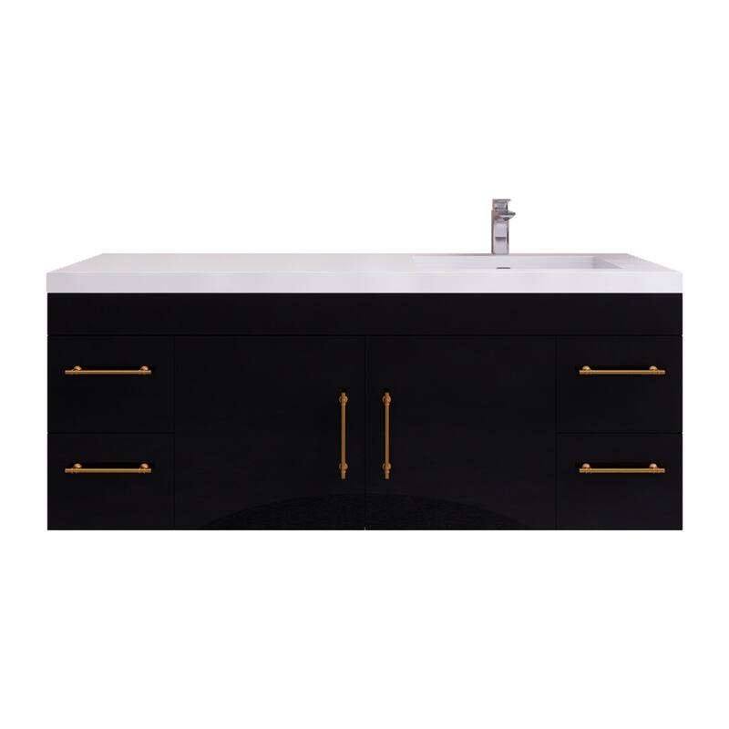 Eliza 60'' Wall Mounted Vanity with Single Sink on the Right