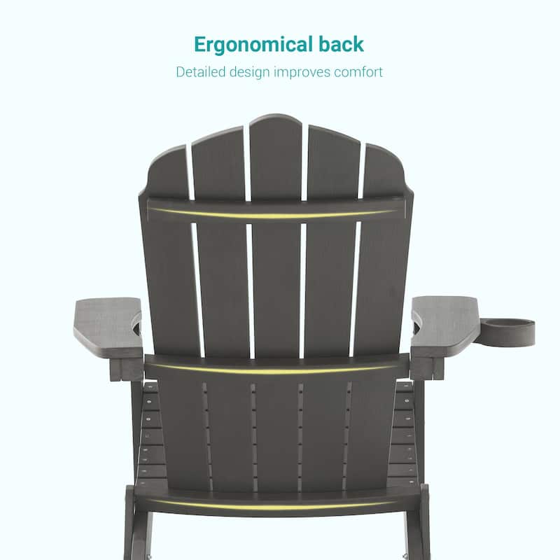 Bonosuki Set of 4 Folding Adirondack Chair Patio Fire Pit Chair