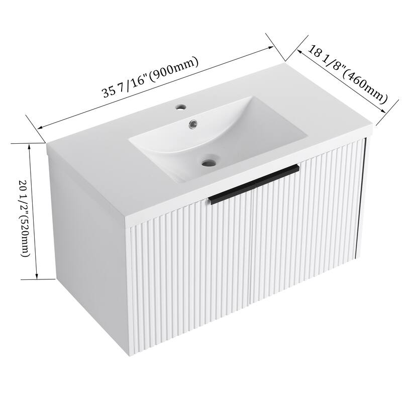Beingnext 36"/48" Bathroom Vanity with Sink, Floating Bathroom Vanity with Soft Close Door