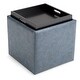 preview thumbnail 2 of 92, WYNDENHALL Townsend 17 inch Wide Contemporary Square Storage Ottoman