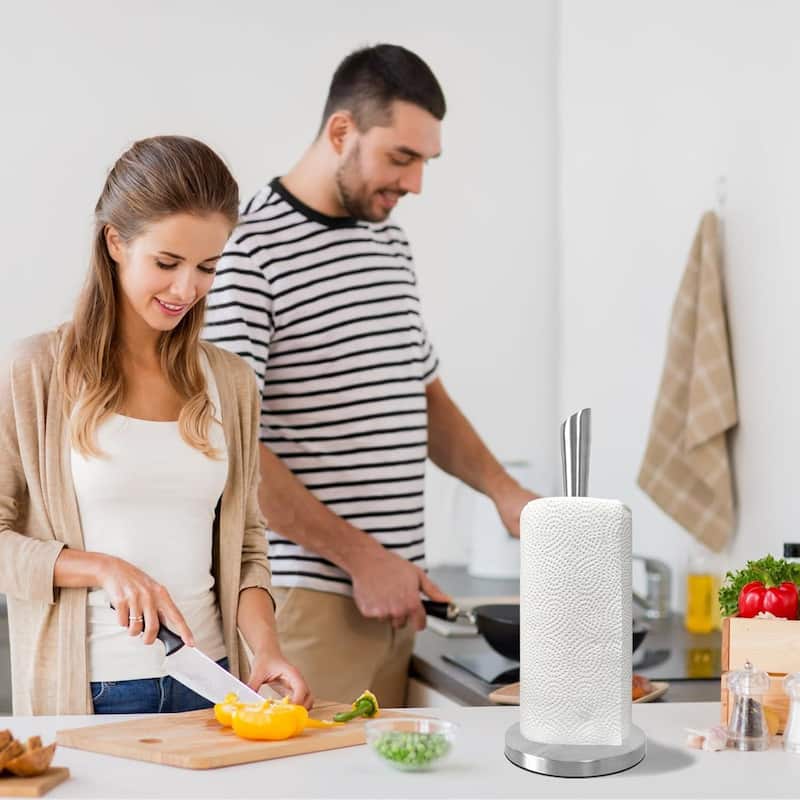 Stainless Steel Counter Top Paper Towel Stand Holder For Kitchen and Bathroom
