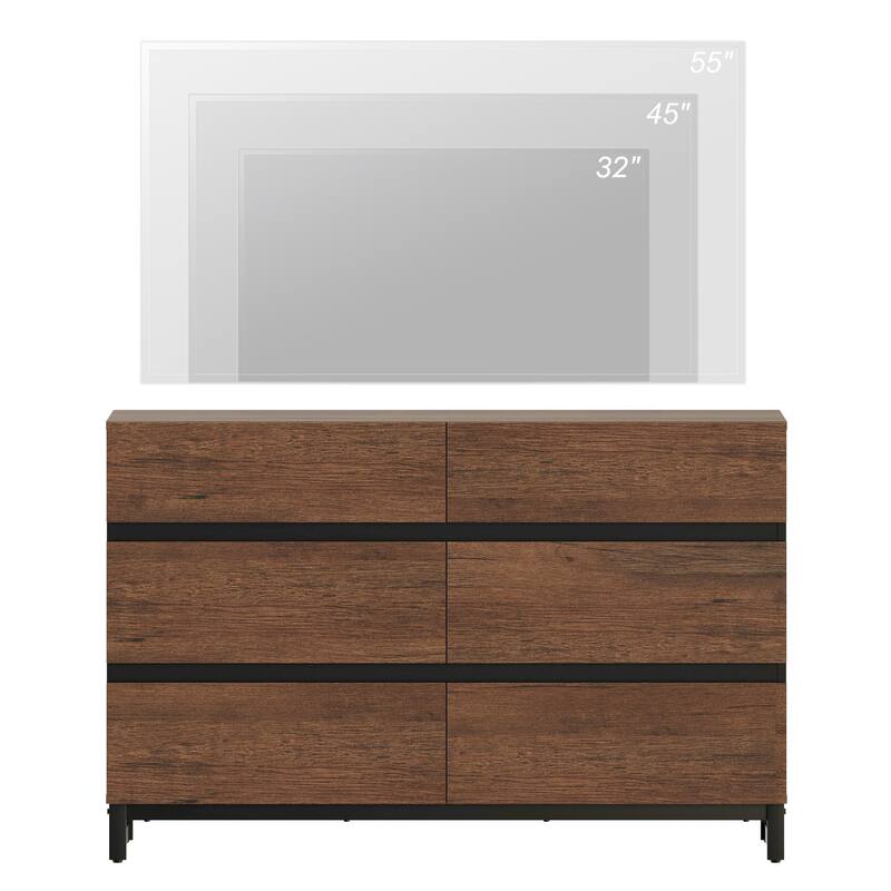 WAMPAT Modern TV Stand for TVs up to 110 inch, Entertainment Center with Drawers , Wood Media TV Console for Living Room