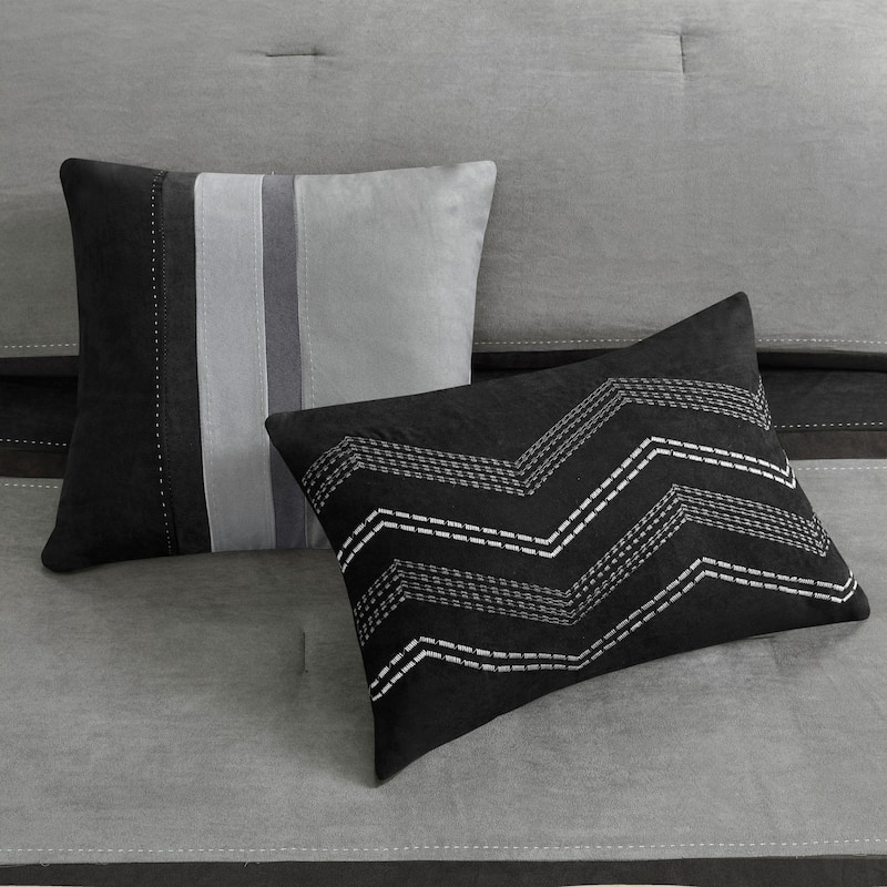 Madison Park Hanover 7 Piece Faux Suede Comforter Set