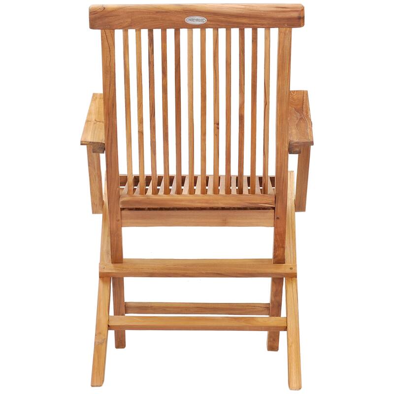 Chic Teak California Teak Wood Folding Arm Chair (set of 2)