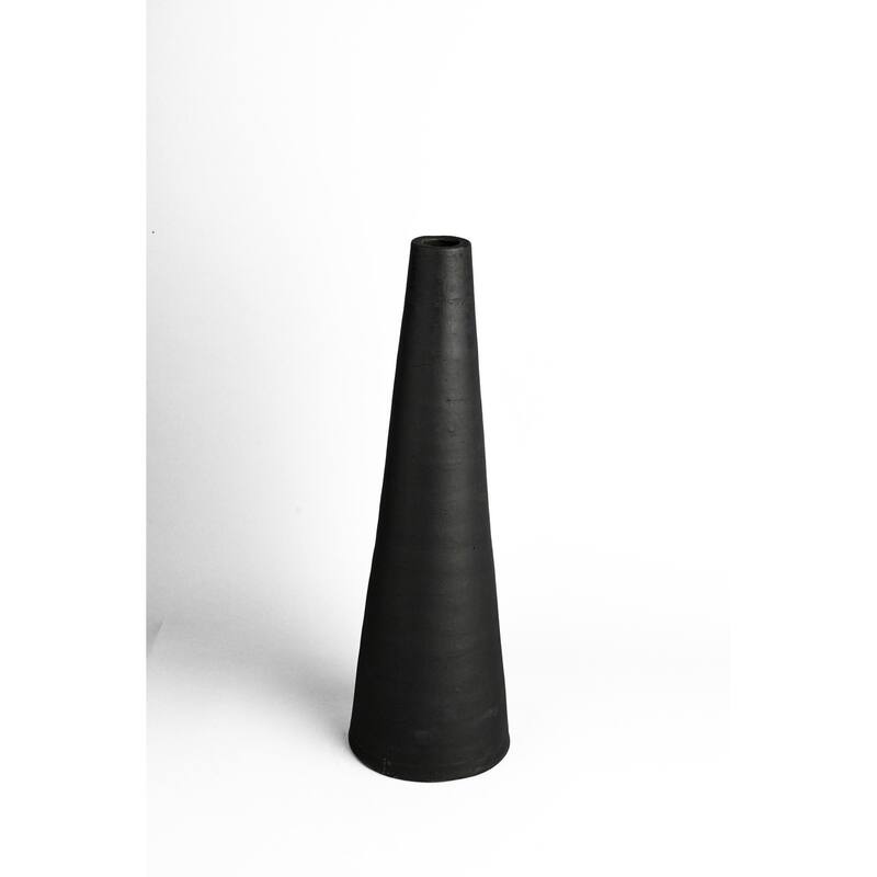 Terracotta Vase Natural Black Dia 4.33" - NATURAL BRUNT BLACK - NATURAL BRUNT BLACK