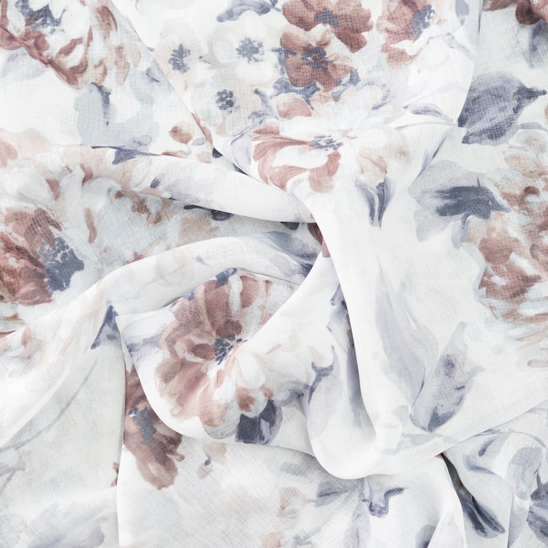 Whimsical Semi-Sheer Floral Rod Pocket Curtain Panel