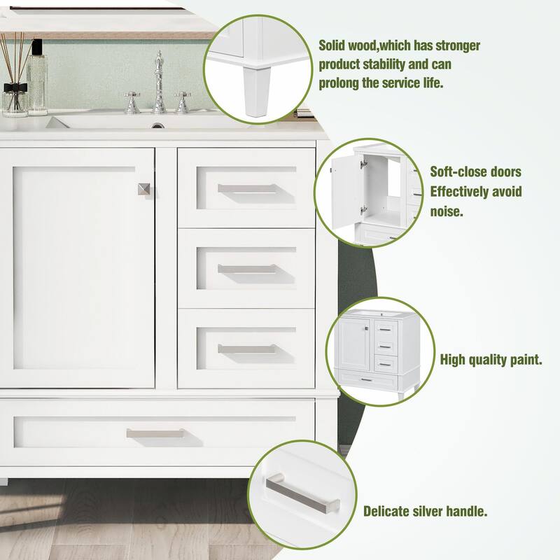 30" Modern Bathroom Vanity with Sink, Storage Cabinet